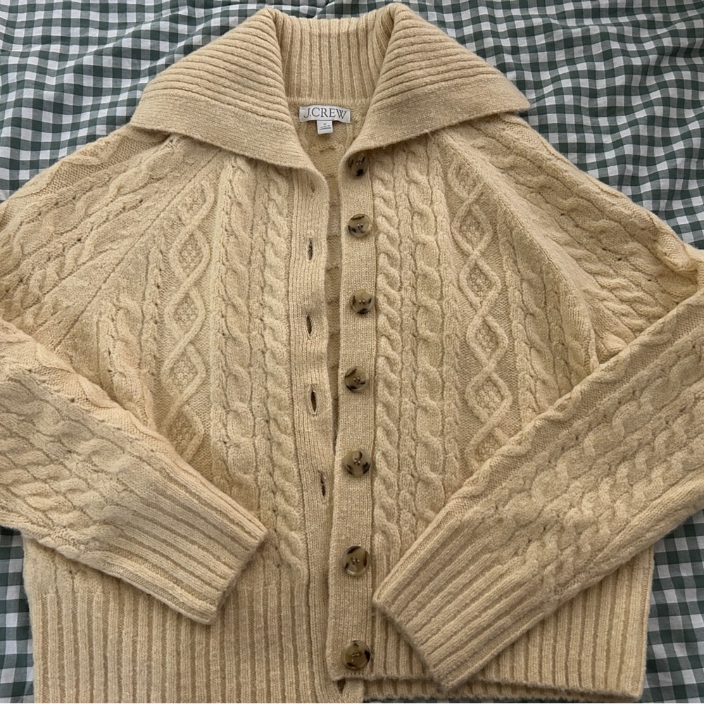 J. Crew Cream Cable Knit Sweater